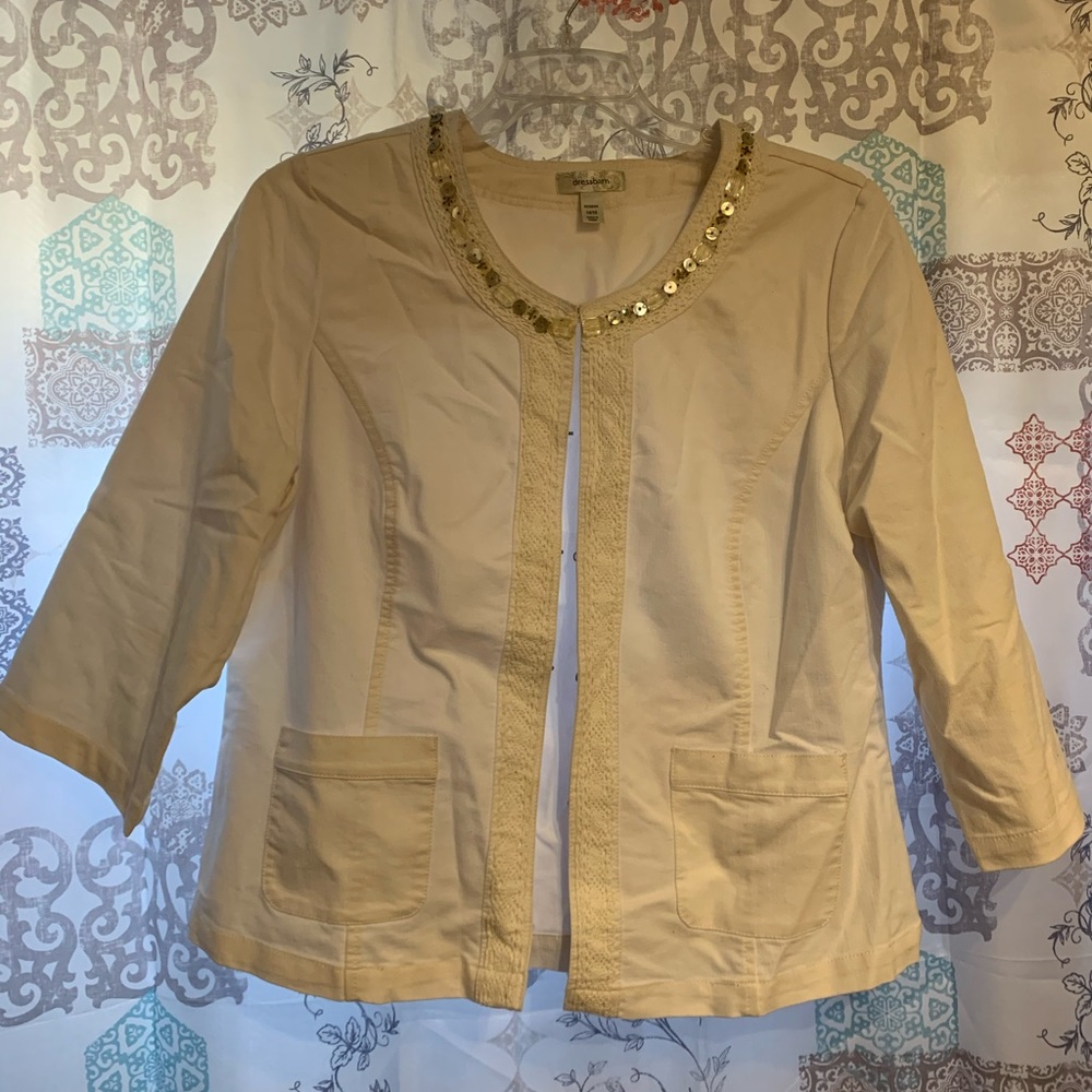 dress Barn white cotton jacket